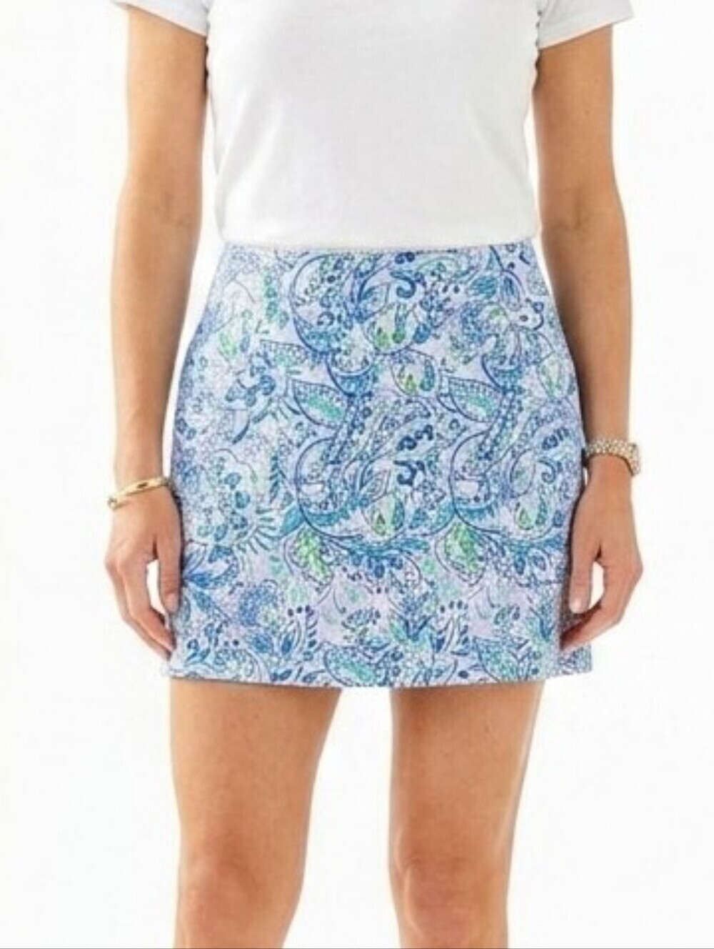 Weekend Routine Blue, Green And White Skort Size Large